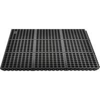 Cushion-Ease<sup>®</sup> 550 Interlocking Anti-Fatigue Mat, Slotted, 3' x 3' x 3/4", Black, Rubber SGX886 | Southpoint Industrial Supply