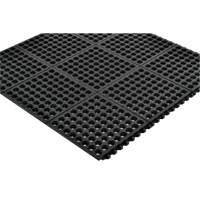 Cushion-Ease<sup>®</sup> 550 Interlocking Anti-Fatigue Mat, Slotted, 3' x 3' x 3/4", Black, Rubber SGX886 | Southpoint Industrial Supply