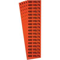 "480 Volts" Conduit & Voltage Labels, 1/2" x 2-1/4", Cloth/Vinyl, English Southpoint Industrial Supply