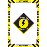 "Electrical Panel" Floor Marking Kit, Adhesive, English with Pictogram Southpoint Industrial Supply