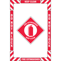"Fire Extinguisher" Floor Marking Kit, Adhesive, English with Pictogram Southpoint Industrial Supply