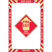 Trousse de marquage du sol ?Fire Exit? (sortie de secours), Adh&eacute;sif, Anglais avec pictogramme Southpoint Industrial Supply