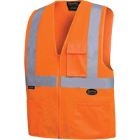 6962 Zipper Front Safety Vest with 2" Tape, High Visibility Orange, Medium, Polyester Southpoint Industrial Supply