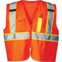 SV350 X-Back Safety Vest with Light, High Visibility Orange, Small, Polyester, CSA Z96 Class 2 - Level 2 SGY429 | Southpoint Industrial Supply