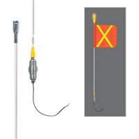 All-Weather Super-Duty Warning Whips with Constant LED Light, Spring Mount, 3' High, Orange with Reflective X SGY855 | Southpoint Industrial Supply