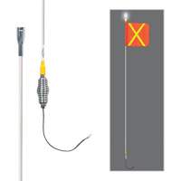 Safety Whip&reg; All-Weather Super-Duty Warning Whips with Constant LED Light, Spring Mount, 5' High, Orange with Reflective Southpoint Industrial Supply