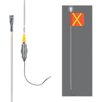 All-Weather Super-Duty Warning Whips with Constant LED Light, Spring Mount, 10' High, Orange with Reflective X SGY859 | Southpoint Industrial Supply
