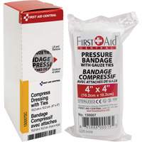 SmartCompliance&reg; Refill Compress Pressure Bandage with Ties, 4" L x 4" W Southpoint Industrial Supply