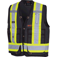 6692BK Surveyor's Safety Vest, Black, Medium, Polyester Southpoint Industrial Supply