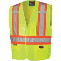 131 Veste de s&eacute;curit&eacute; avec c&ocirc;t&eacute;s r&eacute;glables, Jaune lime haute visibilit&eacute;, Grand/T-Grand, Polyester Southpoint Industrial Supply