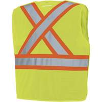 598P Tear-Away Mesh Safety Vest, High Visibility Lime-Yellow, Medium/Small, Polyester Southpoint Industrial Supply