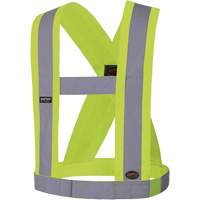 5492 Bretelles de s&eacute;curit&eacute; r&eacute;glable de 4" de large, R&eacute;pond ou surpasse la norme CSA Z96 classe 2 - niveau 2, Jaune lime haute visibilit&eacute;, Couleur r&eacute;fl&eacute;chissante Argent, Taille unique Southpoint Industrial Supply