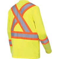 6982 Long-Sleeved Safety Shirt, Cotton, Small, High Visibility Lime-Yellow Southpoint Industrial Supply