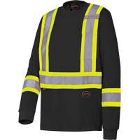 6983 Long-Sleeved Safety Shirt, Cotton, X-Small, Black Southpoint Industrial Supply