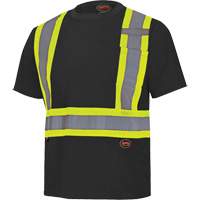 6992 Bird's-Eye Safety Shirt, Polyester, X-Small, Black Southpoint Industrial Supply