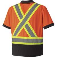 6986 Bird's-Eye Safety Polo Shirt, Polyester, Small, High Visibility Orange Southpoint Industrial Supply