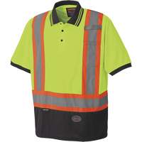 6987 Bird's-Eye Safety Polo Shirt, Polyester, X-Small, High Visibility Lime-Yellow Southpoint Industrial Supply