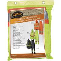 5599 Combinaison de pluie imperm&eacute;able et l&eacute;g&egrave;re, Polyester/PVC, T-petit, Jaune lime haute visibilit&eacute; Southpoint Industrial Supply