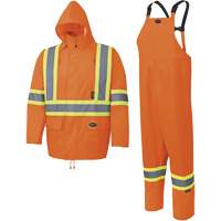 5618 Combinaison de pluie 150D, Polyester/Polyur&eacute;thane, Petit, Orange haute visibilit&eacute; Southpoint Industrial Supply