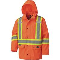 5575A 450D Waterproof Safety Jacket with Detachable Hood, Polyester, High Visibility Orange, Small Southpoint Industrial Supply