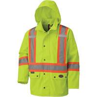 5585A 450D Waterproof Safety Jacket with Detachable Hood, Polyester, High Visibility Lime-Yellow, X-Small Southpoint Industrial Supply