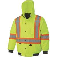 5023 Waterproof 7-in-1 Bomber Jacket, Polyester, High Visibility Lime-Yellow, X-Small Southpoint Industrial Supply