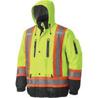 5201 Premium Breathable Waterproof Jacket, Polyester, Black/High Visibility Lime-Yellow, Large Southpoint Industrial Supply