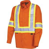 4441 Chemise de s&eacute;curit&eacute; &agrave; manches longues ultra respirante, Coton, Petit, Orange haute visibilit&eacute; Southpoint Industrial Supply