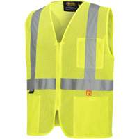 6944 FR Safety Vest, High Visibility Lime-Yellow, Small, Polyester Southpoint Industrial Supply