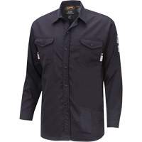 7742 FR-Tech&reg; Flame-Resistant Safety Shirt, Small, Navy Blue Southpoint Industrial Supply