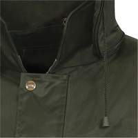 Manteau à capuchon indéchirable Nailhead pour planteur d’arbres, Polyester/PVC, T-petit, Vert SHE437 | Southpoint Industrial Supply