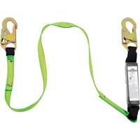 Shock Absorbing Lanyard, 6', E4, Snap Hook Center, Snap Hook Leg Ends, Polyester SHE901 | Southpoint Industrial Supply