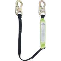 Shock Absorbing Lanyard, 4', E6, Snap Hook Center, Snap Hook Leg Ends, Polyester SHE906 | Southpoint Industrial Supply