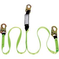 Shock Absorbing Lanyard, 4', E4, Snap Hook Center, Snap Hook Leg Ends, Polyester SHE908 | Southpoint Industrial Supply