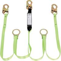 Shock Absorbing Lanyard, 6', E4, Snap Hook Center, Snap Hook Leg Ends, Polyester SHE910 | Southpoint Industrial Supply