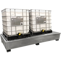 Ultra-Twin IBC Spill Pallet en acier, Capacit&eacute; de d&eacute;versement 370 gal. US, 103,8" x 26,8" x 51,1" Southpoint Industrial Supply