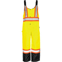 TO1 Winter Traffic Overalls, Polyester, Small, Black/High Visibility Lime-Yellow Southpoint Industrial Supply