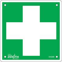 First Aid Sign, 6" x 6", Aluminum, Pictogram Southpoint Industrial Supply
