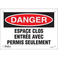 Enseigne  Espace clos , 7" x 10", Plastique, Français Southpoint Industrial Supply