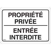 Enseigne  Propri&eacute;t&eacute; priv&eacute;e , 14" x 20", Aluminium, Français Southpoint Industrial Supply