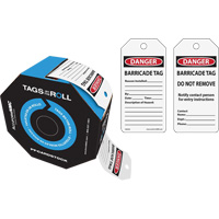 Danger Barricade Tags, Cardstock, 3" W x 6-1/4" H, English Southpoint Industrial Supply