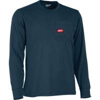 Gridiron™ Long-Sleeved Pocket-T-Shirt, Men's, Small, Blue SHG907 | Southpoint Industrial Supply