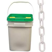 Chaîne de s&eacute;curit&eacute; en plastique robuste, Blanc, Maillon de 2", 120' de long Southpoint Industrial Supply