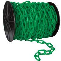 Chaîne de s&eacute;curit&eacute; en plastique robuste, Jaune, Maillon de 2", 100' de long Southpoint Industrial Supply