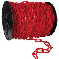 Chaîne de s&eacute;curit&eacute; en plastique robuste, Noir, Maillon de 2", 100' de long Southpoint Industrial Supply
