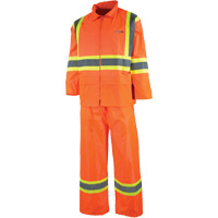 Sealed Rain Suit, Nylon/PVC, X-Small, High Visibility Orange SHH318 | Southpoint Industrial Supply