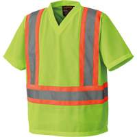 5993P T-shirt de s&eacute;curit&eacute; en maille, Polyester, Petit, Jaune lime haute visibilit&eacute; Southpoint Industrial Supply