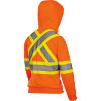6924W Chandail &agrave; capuchon en molleton avec fermeture &agrave; glissi&egrave;re, Polyester, T-petit, Orange haute visibilit&eacute; Southpoint Industrial Supply