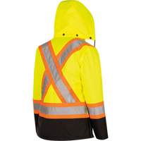 5021BBW Manteau 7 en 1 imperm&eacute;able pour femmes avec capuchon, Polyester/Polyur&eacute;thane, Jaune lime haute visibilit&eacute;, T-petit Southpoint Industrial Supply