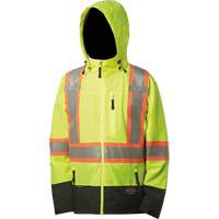 5221 Manteau de s&eacute;curit&eacute; imperm&eacute;able &agrave; coquille souple de premi&egrave;re qualit&eacute;, Polyester, Jaune lime haute visibilit&eacute;, Petit Southpoint Industrial Supply